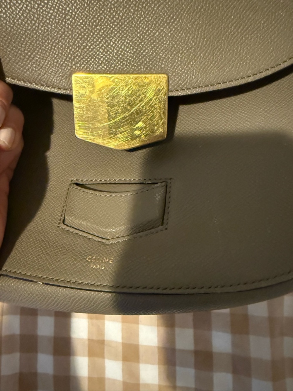 Celine medium trotted sling bag size taupe - Picture 3 of 7